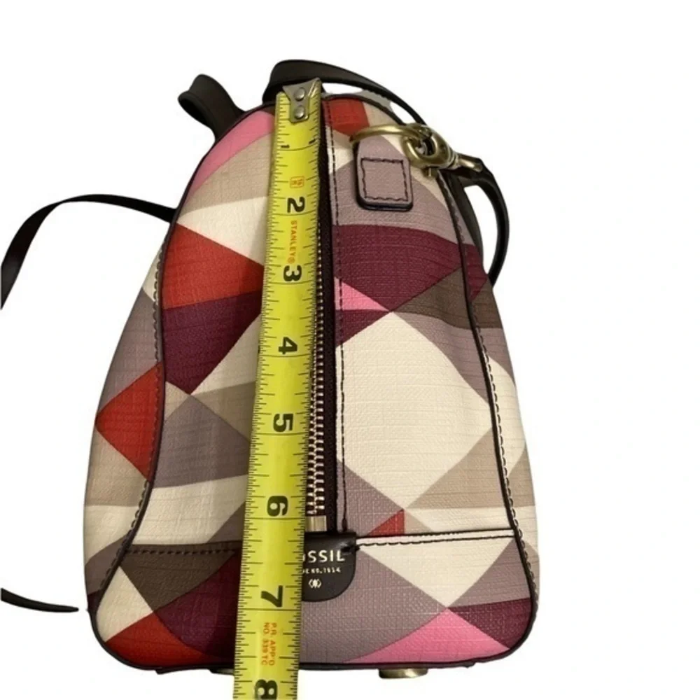 Fossil Sidney scarlet multicolor convertible barrel messenger bag - Picture 5 of 13